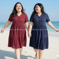 JUMBO BIGSIZE XXL DRESS LD 122 CM | PREGNANCY DRESS | BUSUI FRIENDLY BUTTON DRESS | AIRA XXL DRESS