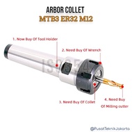 Arbor collet MTB3 ER32 top thread M12 arbor milling arbor drill frais