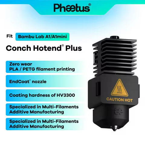 Phaetus Conch Hotend Plus Silicon Carbide Nozzle For Bambulab H2S H2D H2C P2S A1/A1mini A2L Endcoat