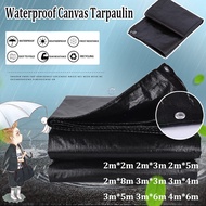 Waterproof Canvas Tarpaulin Canopy Black Groundsheet Rainproof Tent Ground Sheet Tarpaulin Sheet Can