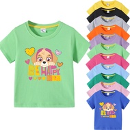 Paw Patrol Skye Cartoon Kids Girls Boys Short Sleeve Crew-Neck T-Shirt Summer Casual Cotton Tee Shirts