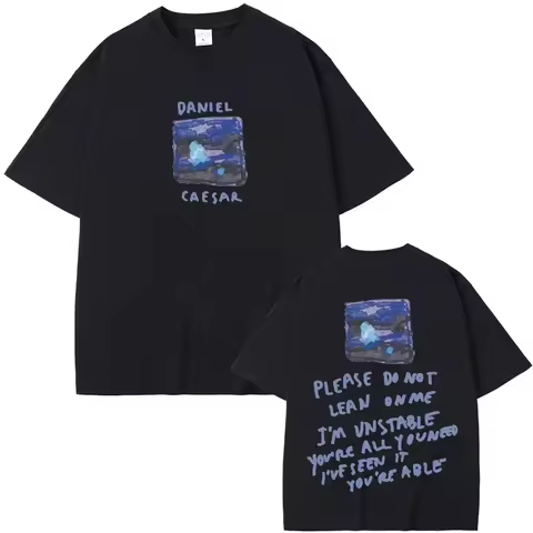 Rapper Daniel Caesar Never Enough Please Do Not Lean on Me Graphic T-shirt Men Women Hip Hop Fashion