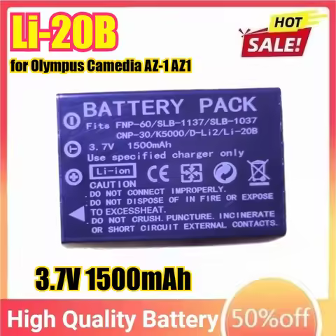 3.7V 1500mAh Li20B LI-20B Battery for Olympus Camedia AZ-1 AZ1 AZ2 AZ-2 Zoom Ferrari Digital Model C
