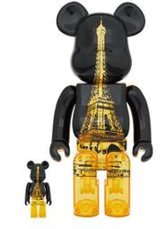 BE@RBRICK bearbrick 正版 EIFFEL TOWER GOLDEN GOWN Ver 100%400%