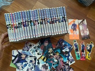 (full card) Full bộ 26q truyện tranh cũ Blue Lock Bluelock T1-26 full card + 5 standee