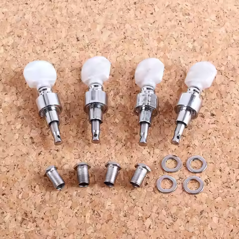 Q39E Pearled Banjo Pegs Tuning 4 Head Tuner Tone Keys Musical Instrument Parts Set