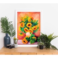 Tranh đính đá Hoa Hướng Dương - kích thước 50x75cm (chưa đính) d75
