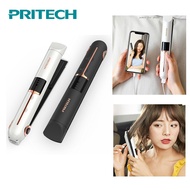 Pritech เครื่องหนีบผมไร้สาย ขนาดเล็ก แบบพกพา พร้อมพาวเวอร์แบงค์ ชาร์จ USB