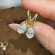 s925 Sterling Silver 18K Gold Plated Real Moissanite Pear Cut Earrings Hot Selling 5*8mm 1ct Teardro