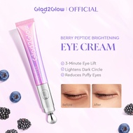 Glad2Glow 3D Peptide + Caffeine Brightening Eye Cream with Berry Extract | Reduce Dark Circles|Plump