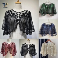 TYJPV Shawl Beaded Fashion 1920s Wedding Sequin Deco