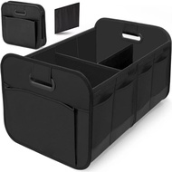 65L Car Trunk Organizer with Removable Divider Large Capacity Boot Storage Box Adjustable Foldable C