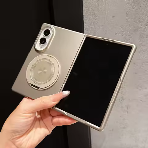 360 Rotating Magnetic Bracket Metal Paint Phone Case‌ for Samsung Z Fold 8 Wide Shockproof for Magsa