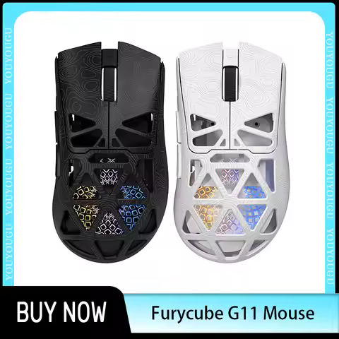 Furycube G11 Mouse Wireless Bluetooth Mouse 3mode Hollow Out Paw3311 Game Mouses Lightweight E-Sport
