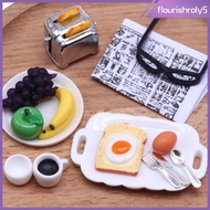 [Flourishroly5] Kitchen Playset Kitchen Appliances Fruit Toys 1/12 Bread Maker Toy for Living