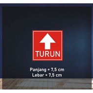 MERAH Arrow Sticker Up and Down 7.5x7.5cm Small - Red