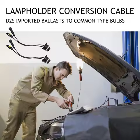 2Pcs D2S D4S AMP Relay Wires Cable Base Adapters 12V HID Ballast AMP Wire Harness Adapter Holder for