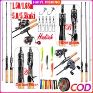 HAIYI FISHING Rod Reel Set Carbon UL Shrimp Pole 3-8lb Baitcasting Gear Ratio 7.2:1 Outdoor