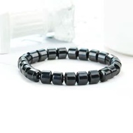 natural Terahertz bracelet cylinder beads  Hematite bracelet energy stone health care
