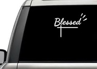 Blessed Holy Sign Symbol Motivational Inspirational Relationship Quote Window Laptop Vinyl Decal Decor Mirror Wall Bathroom Bumper Stickers for Car 6 Inch