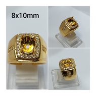 CINCIN / EMBAN / RING ALPAKA 8x10mm silver dan kuning