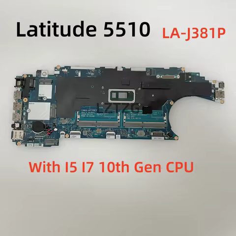 LA-J381P For Dell Latitude 5510 Laptop Motherboard With I5 I7-10th Gen CPU CN-0HT7GC 0J67M8 0JD0KX 1