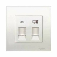 Vivace Socket data Cat6 Rj45 + Outlet telp Rj11 Schneider