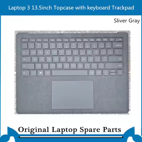 For Surface Laptop 3 1867 Laptop 4 1950 1958 Topcase Keyboard with Trackpad Alcantara Gray US13.5inc