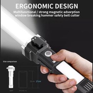 COB多功能車安全錘強光USB充電手電筒COB multi-purpose vehicle safety hammer strong light USB rechargeable flashlight