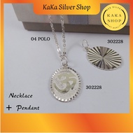Original 925 Silver Necklace Chain + OM Pendant (302228) | Rantai Leher + Loket OM Perak 925 | Ready