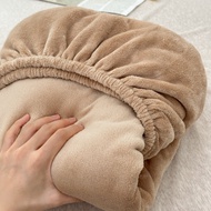 Indigo Thickened Fleece Bed Canopy Pure Color Autumn Winter Milk Velvet Full Enclosure Anti-Slip Mat