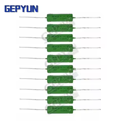 5PCS RX21 6W Wire Wound 5% Resistance Gepyun 1R 10R 100R 1K 10K 12K 15K 18R 20R 22R 24R 27R 30R 33R 