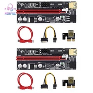 2Pcs PCIE Riser 1X to 16X Graphics Extension Card for GPU Mining Powered Riser Adapter Card VER009S 60cm USB 3.0 Cable