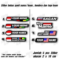 Flag Name Sticker Logo Flag Name Decal Sticker Team Toko Onlineshop