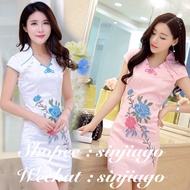 【Ready Stock】Cheongsam Chinese Traditional Wear Dinner Dress Women Plus Size 旗袍