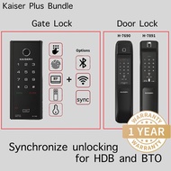 [Grill Gate lock + Door lock] synchronize unlocking for HDB and BTO / digital lock