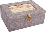 Cottage Garden 2 Peter 3:18 Grow in Grace 5.5 x 7.5 Inch Grey Linen Fabric Jewelry Box and Greeting 