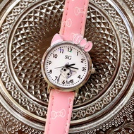 Cartoon Cat Watch Boy Girl Watches Bow Students Wristwatch Top Fashion Cat Round Dial Pu Leather Str