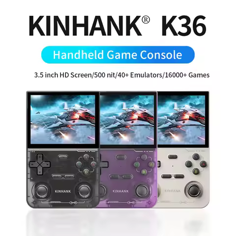 KINHANK Open Source K36 Retro Handheld Video Game Console 16000 Games Emulator for PS1/PSP/DC/N64/SS