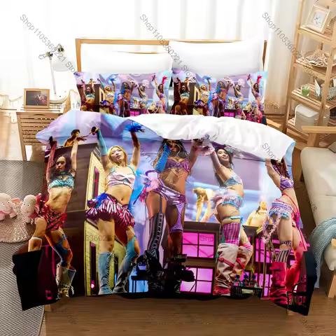 K-Katseye Idol Concert Poster Duvet Cover Set With 2 Pillowcases Popular Pop Music Home Textile lite