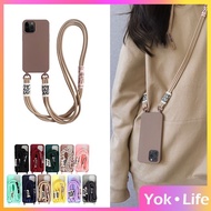 Phone Case for Samsung S21 S30 S31 S20Plus S20Ultra Note20Plus S20FE S20Plus S20Ultra All-Inclusive Anti-Lost Crossbody Lanyard Milk Brown Soft Case