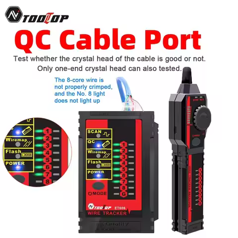 TOOLTOP ET606 RJ45/RJ11 Cable Port Test 3KM Length Wiring Diagram Cable Tracker Network Cable Tester