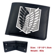 Attack on Titan Men Women Cartoon Wallet Bifold Zipper Trifold Leather Short Money Clip Capacity Popular Fashion Portable Card Case