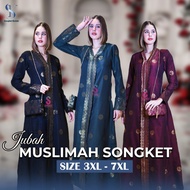 JUBAH MUSLIMAH SONGKET 3XL-7XL SONGKET KEDAH 2024 kebaya songket baju muslimah songket tenun baju ke