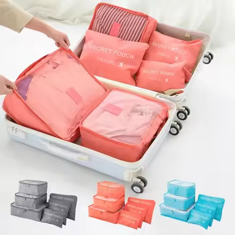 6pcs Travel Storage Bag Large Capacity Luggage Clothes Sorting Organizer Set Suitcase Pouch Case Sho