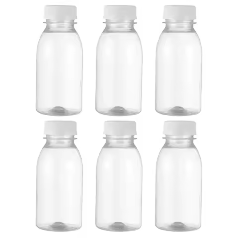 6pcs Milk Bottles Small Juice Leakproof Milk Portable Beverage Water Sealing Juice Ginger shot