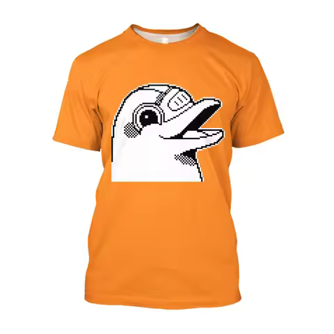 Music 3D Flipper Zero Hacker Printed Men T-shirts Cute Animal Dolphin Graphic Digital Technology T S