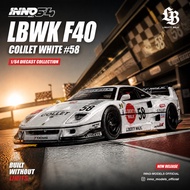[READY STOCK] INNO64 1/64 LBWK F40 Collet White #58 Liberty Walk Diecast Model Car