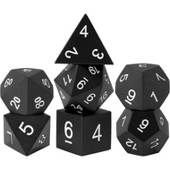 Simple Solid Color Style DND Metal Dice,7PCS Heavy Metal Dice Set,Polyhedral D&D Dice with Gift Case
