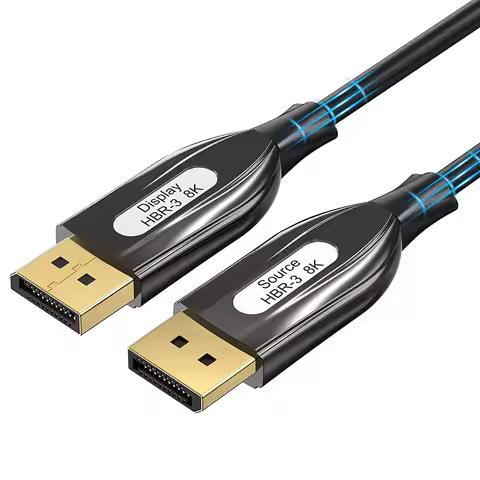 10M/15M/20M 8K Fiber Optic Displayport 1.4 Cable , Supports 8K@60Hz, 4K@144Hz High Speed 32.4Gbps Su